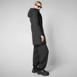 Women's Hooded Coat Leyla in black