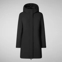 Women's Hooded Coat Leyla in black