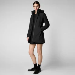Women's Hooded Coat Lila in black