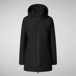 Women's Hooded Coat Lila in black