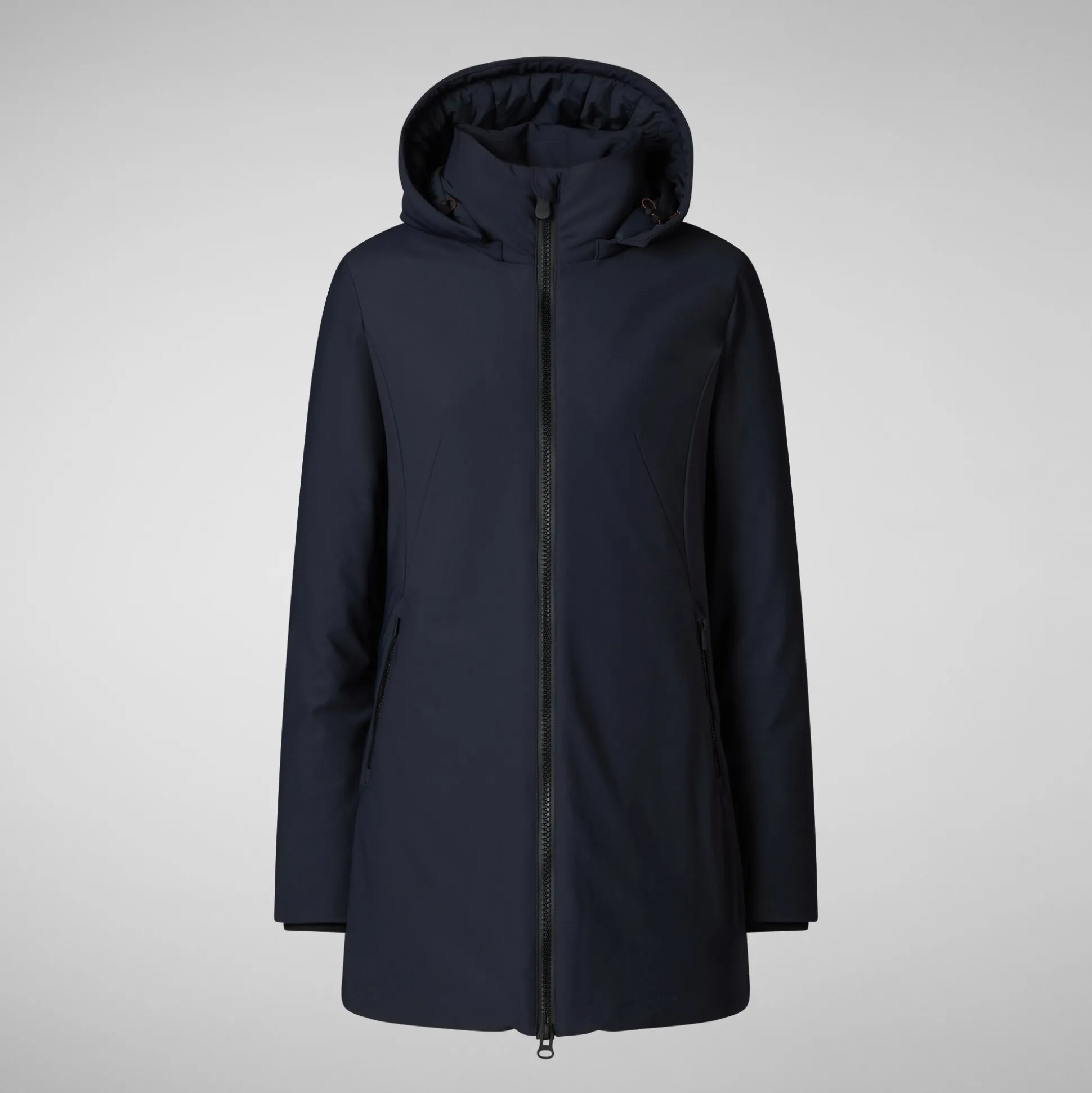 Women's Hooded Coat Lila in blue black