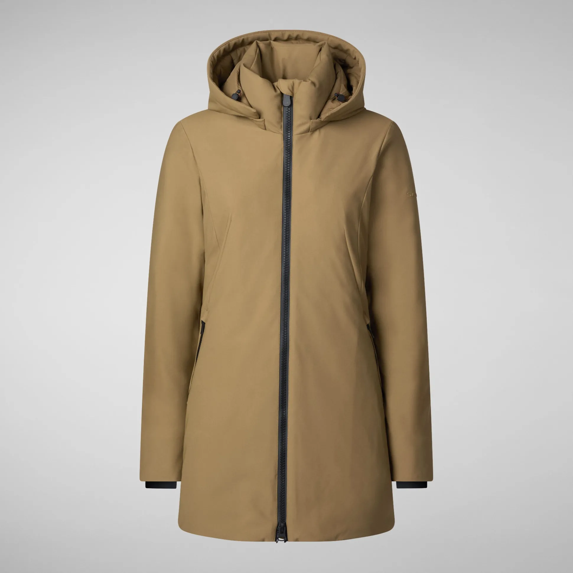 Women's Hooded Coat Lila in Husk Green