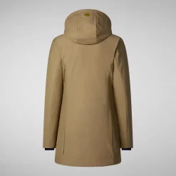 Women's Hooded Coat Lila in Husk Green