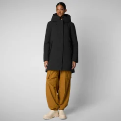 Women's hooded parka nellie in black