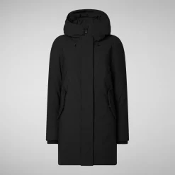 Women's hooded parka nellie in black