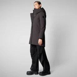 Women's hooded parka nellie in brown black