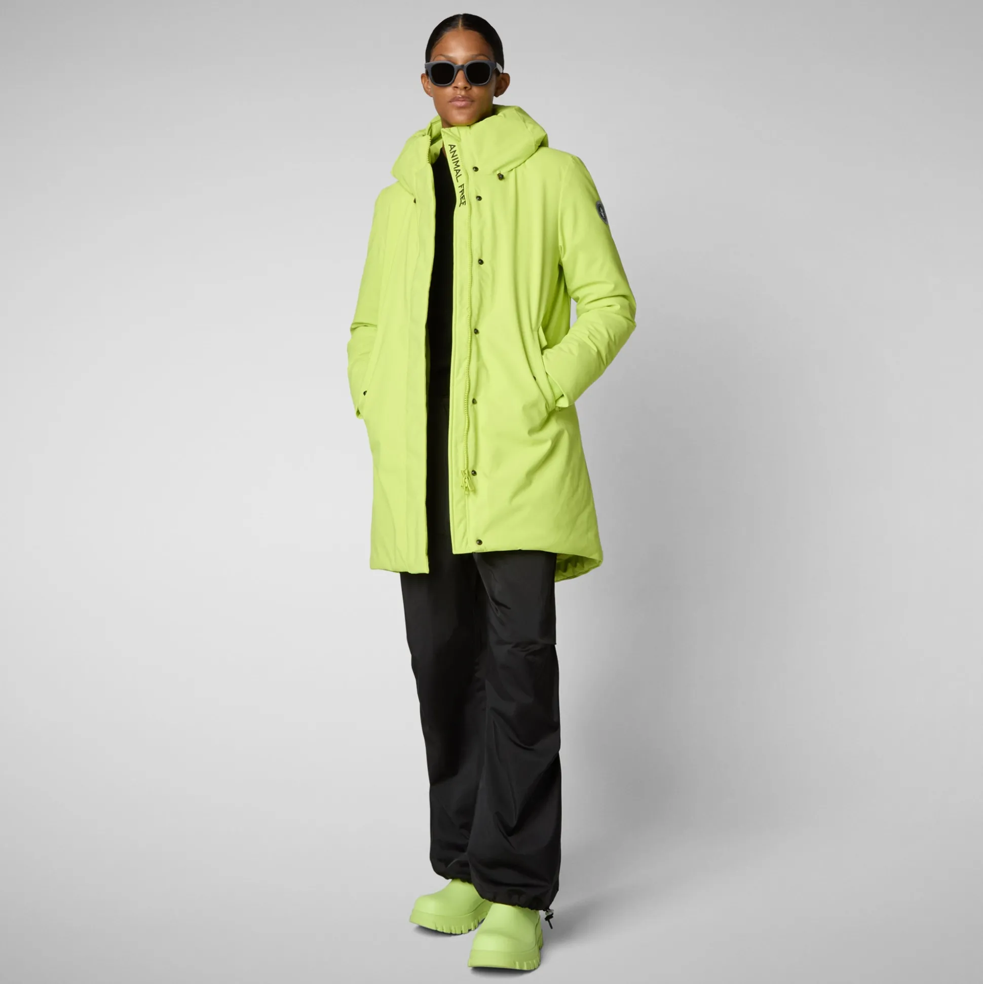 Women's hooded parka nellie in lichen green