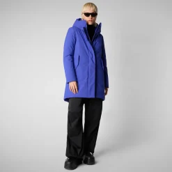 Women's hooded parka nellie in gentian blue