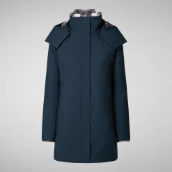 Women's hooded parka Samantah in blue black