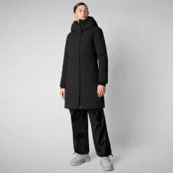 Women's hooded parka Sienna in black