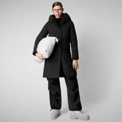 Women's hooded parka Sienna in black