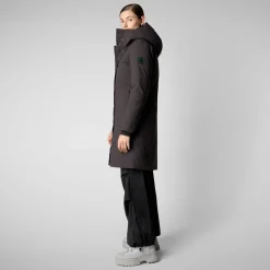 Women's hooded parka Sienna in brown black