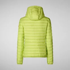 Women's Hooded Puffer Jacket Daisy in Lichen Green