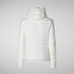 Women's Hooded Puffer Jacket Daisy in Off White