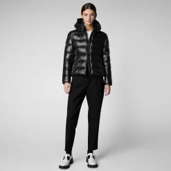 Women's Hooded Puffer Jacket Cosmary in Black