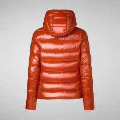 Women's Hooded Puffer Jacket Cosmary in Maple Orange