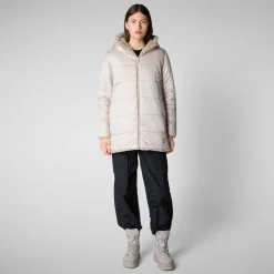 Women's Hooded Reversible Jacket Bridget in Rainy Beige