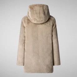 Women's Hooded Reversible Jacket Bridget in Rainy Beige