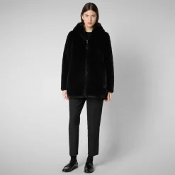 Women's Hooded Reversible Jacket Bridget in Black