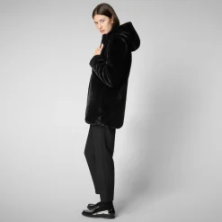Women's Hooded Reversible Jacket Bridget in Black