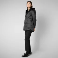 Women's Hooded Reversible Jacket Bridget in Black