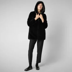 Women's Hooded Reversible Jacket Bridget in Black