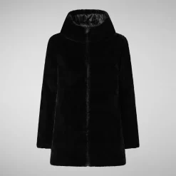 Women's Hooded Reversible Jacket Bridget in Black