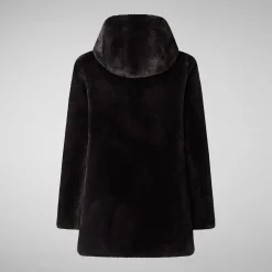 Women's Hooded Reversible Coat Bridget in Brown Black