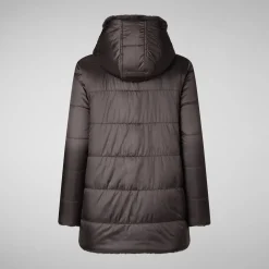 Women's Hooded Reversible Coat Bridget in Brown Black