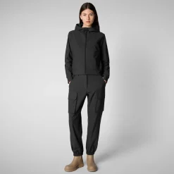 Women's hooded sweatshirt Pear in black