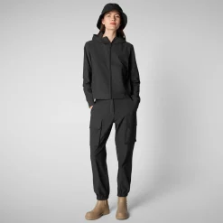 Women's hooded sweatshirt Pear in black