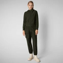 Women's hooded sweatshirt Pear in land green