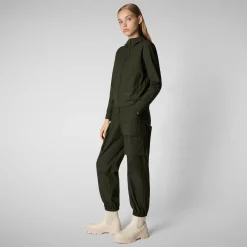 Women's hooded sweatshirt Pear in land green