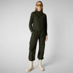 Women's hooded sweatshirt Pear in land green