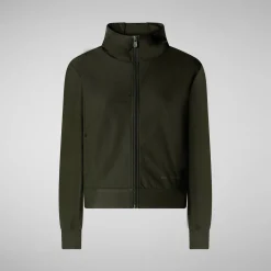 Women's hooded sweatshirt Pear in land green