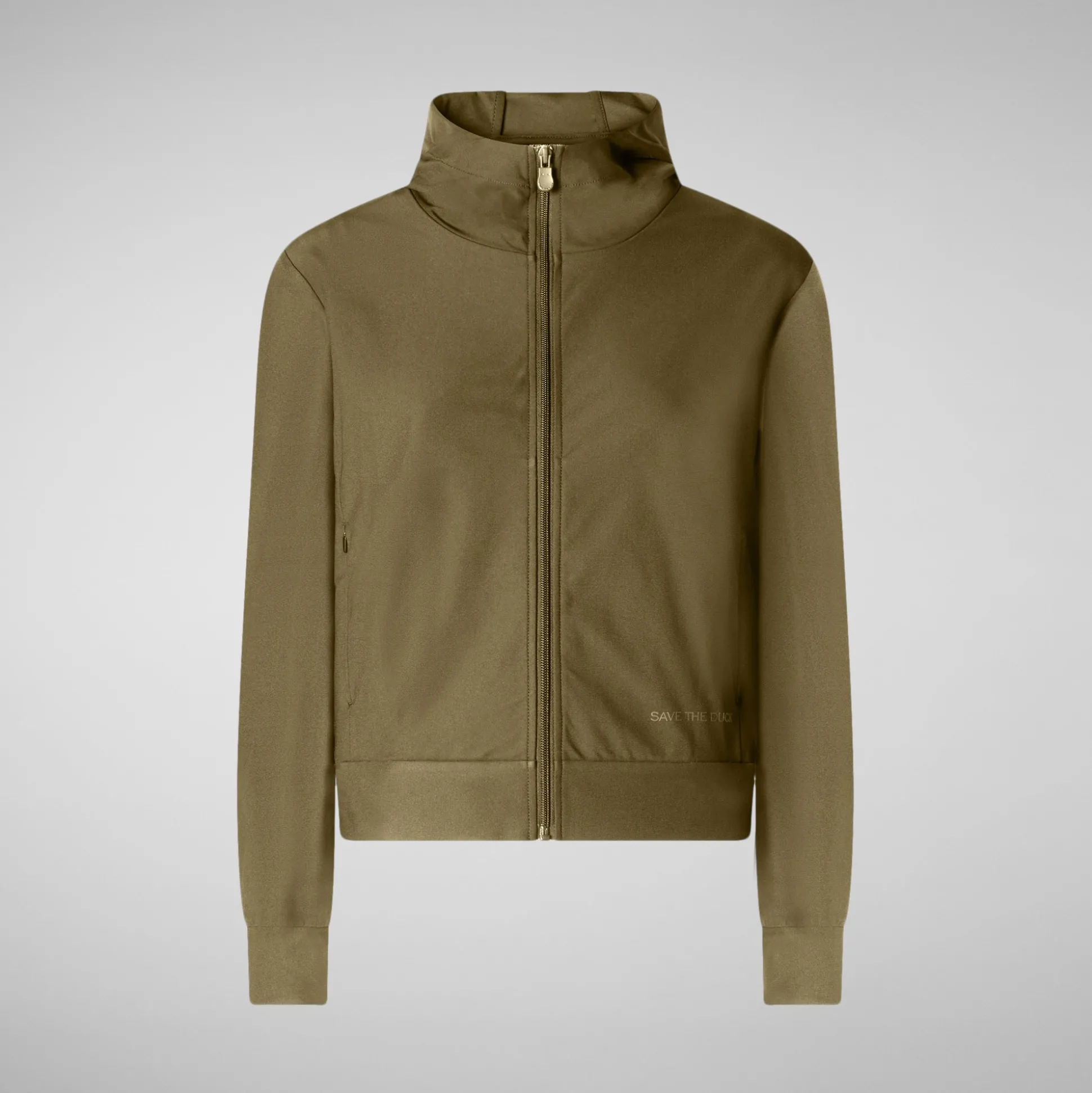 Women's hooded sweatshirt Pear in husk green