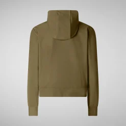 Women's hooded sweatshirt Pear in husk green