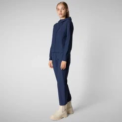 Women's hooded sweatshirt Pear in navy blue