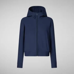 Women's hooded sweatshirt Pear in navy blue
