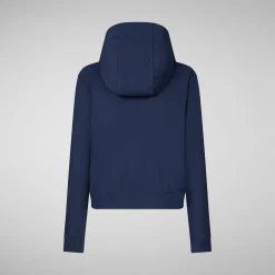 Women's hooded sweatshirt Pear in navy blue
