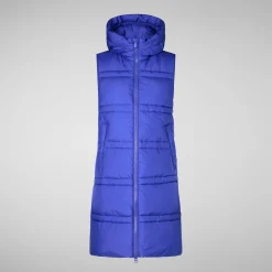 Women's hooded vest Judee in gentian blue
