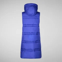 Women's hooded vest Judee in gentian blue