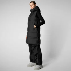 Women's hooded vest Judee in black