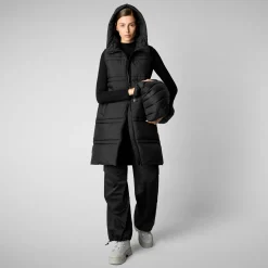 Women's hooded vest Judee in black