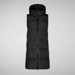 Women's hooded vest Judee in black