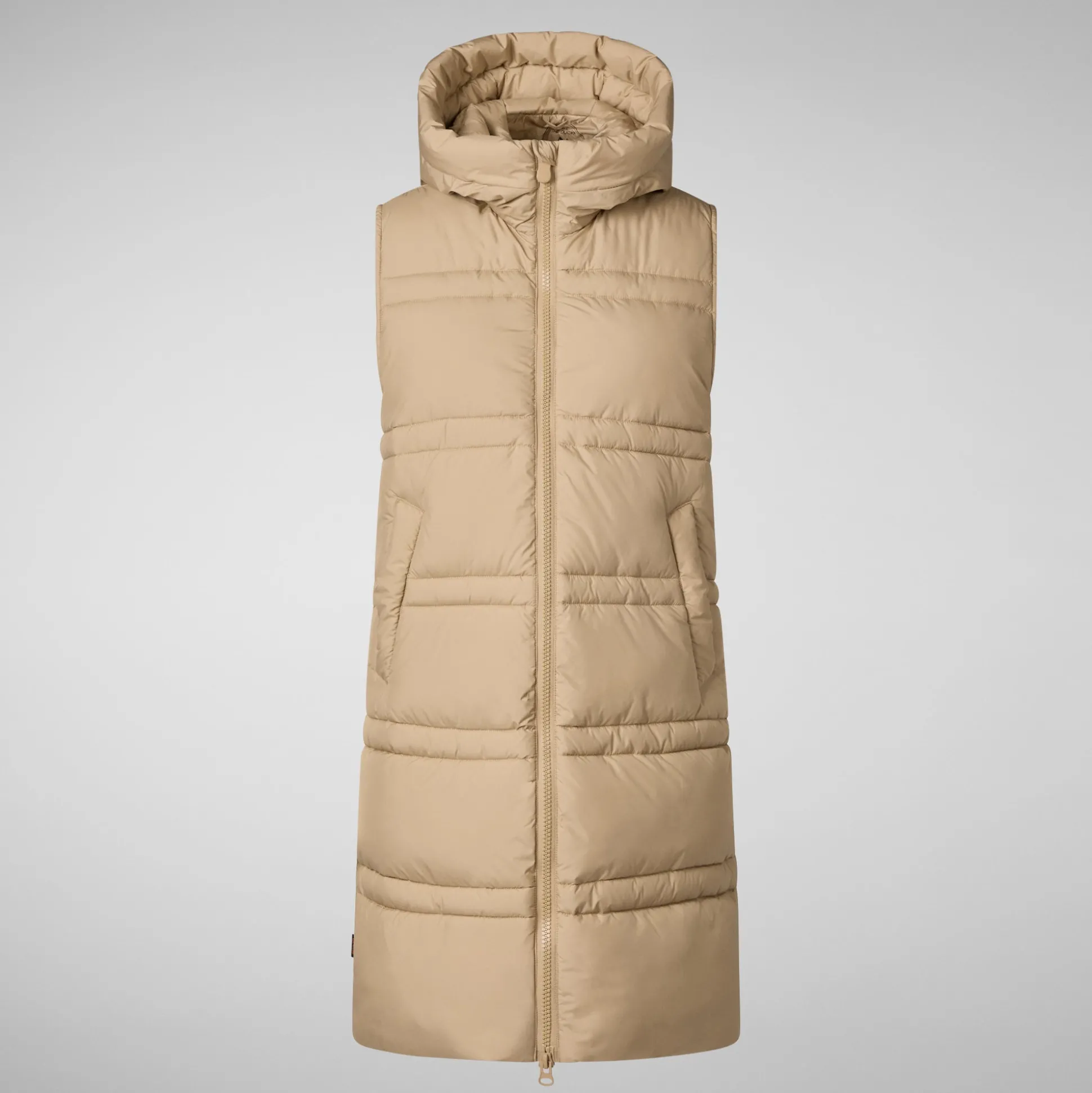 Women's hooded vest Judee in stardust beige