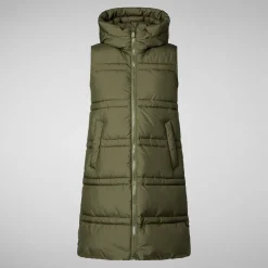 Women's hooded vest Judee in sherwood green