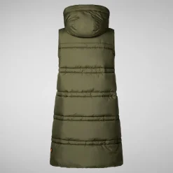 Women's hooded vest Judee in sherwood green