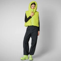 Women's hooded vest Klara in lichen green