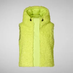 Women's hooded vest Klara in lichen green